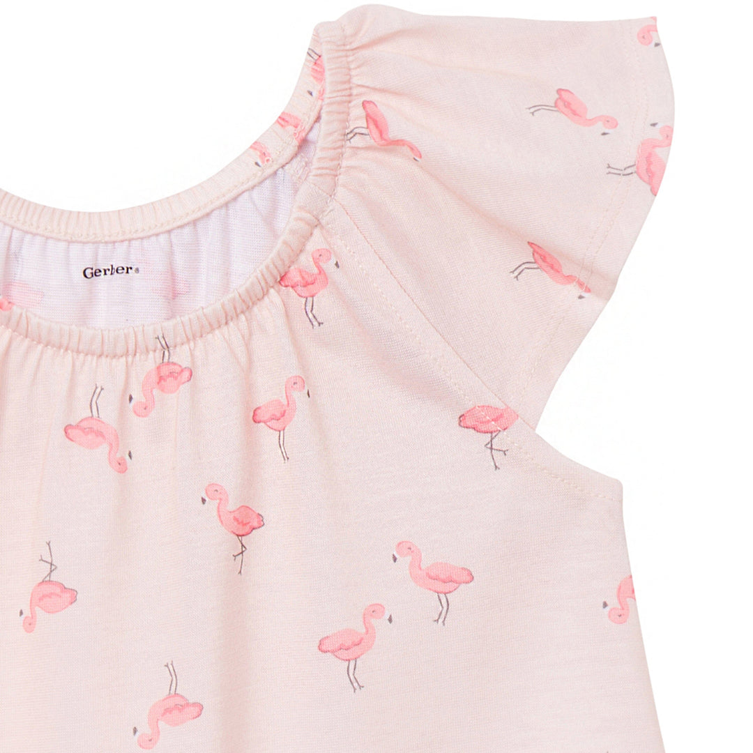 2-Pack Toddler Girls Flamingoes Short Sleeve Nightgowns