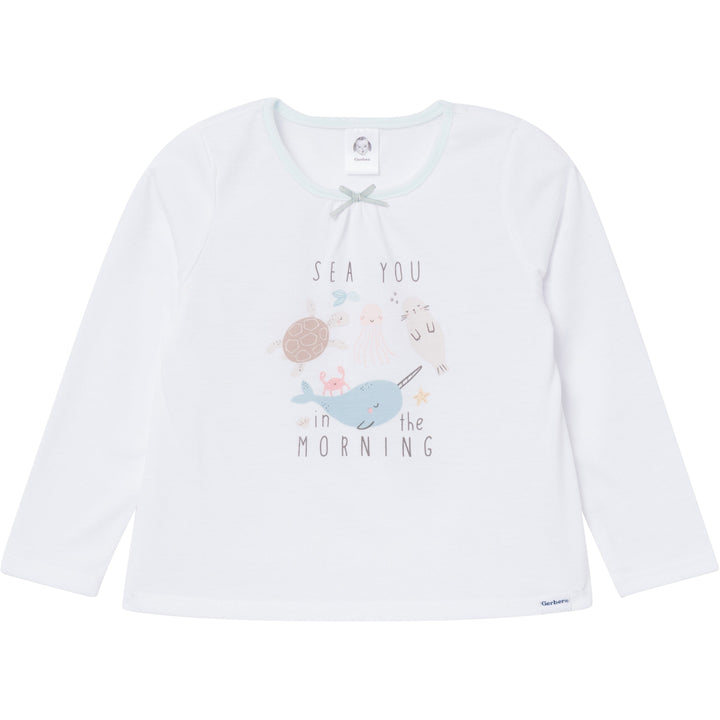 2-Piece Toddler Girls Sea Pajama Set