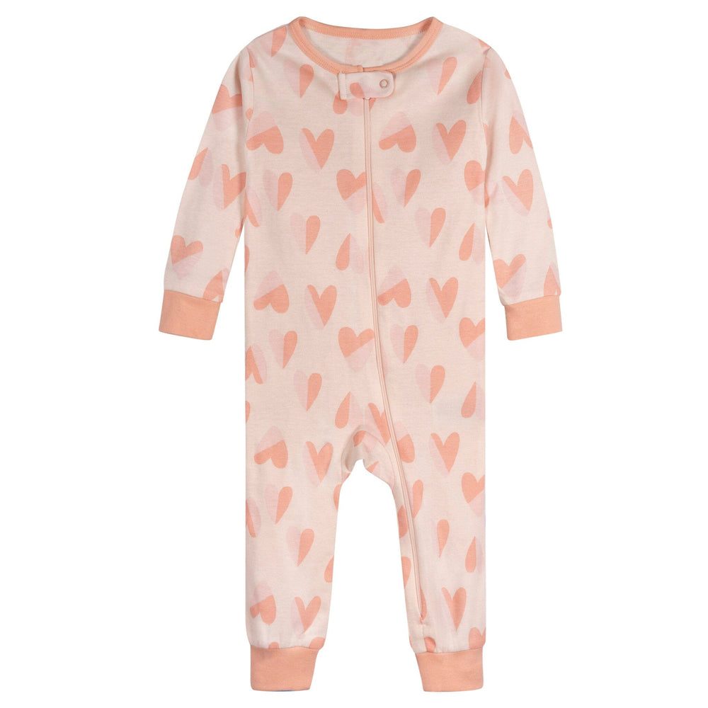 3-Pack Baby Girls Lemons Snug Fit Footed Pajamas