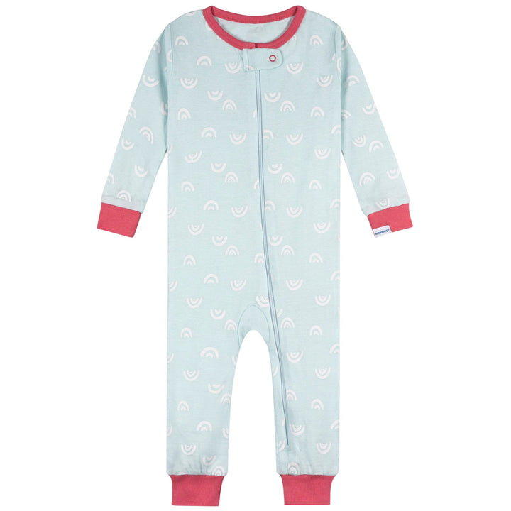 3-Pack Baby Girls Starry Nights Snug Fit Footless Pajamas