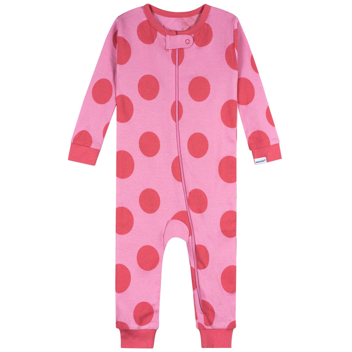 3-Pack Baby Girls Starry Nights Snug Fit Footless Pajamas