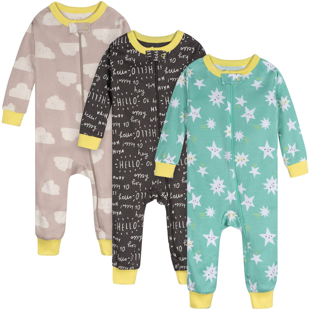 3-Pack Baby Neutral Goodnight Snug Fit Footless Pajamas