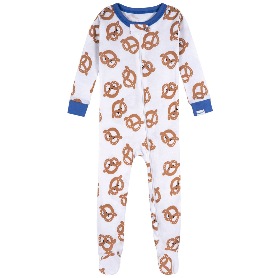 4-Pack Baby Boys Snack Truck Snug Fit Footed Pajamas