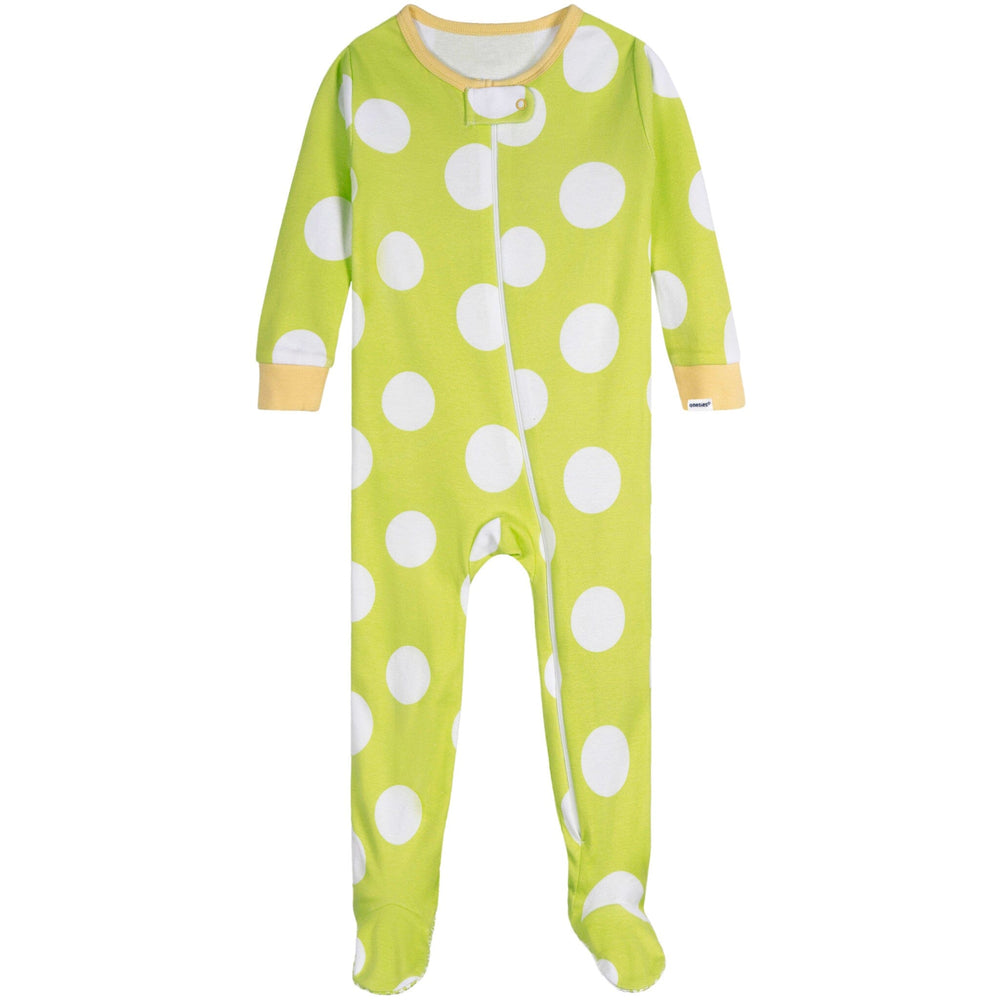 4-Pack Baby Girls Lemons Snug Fit Footed Pajamas