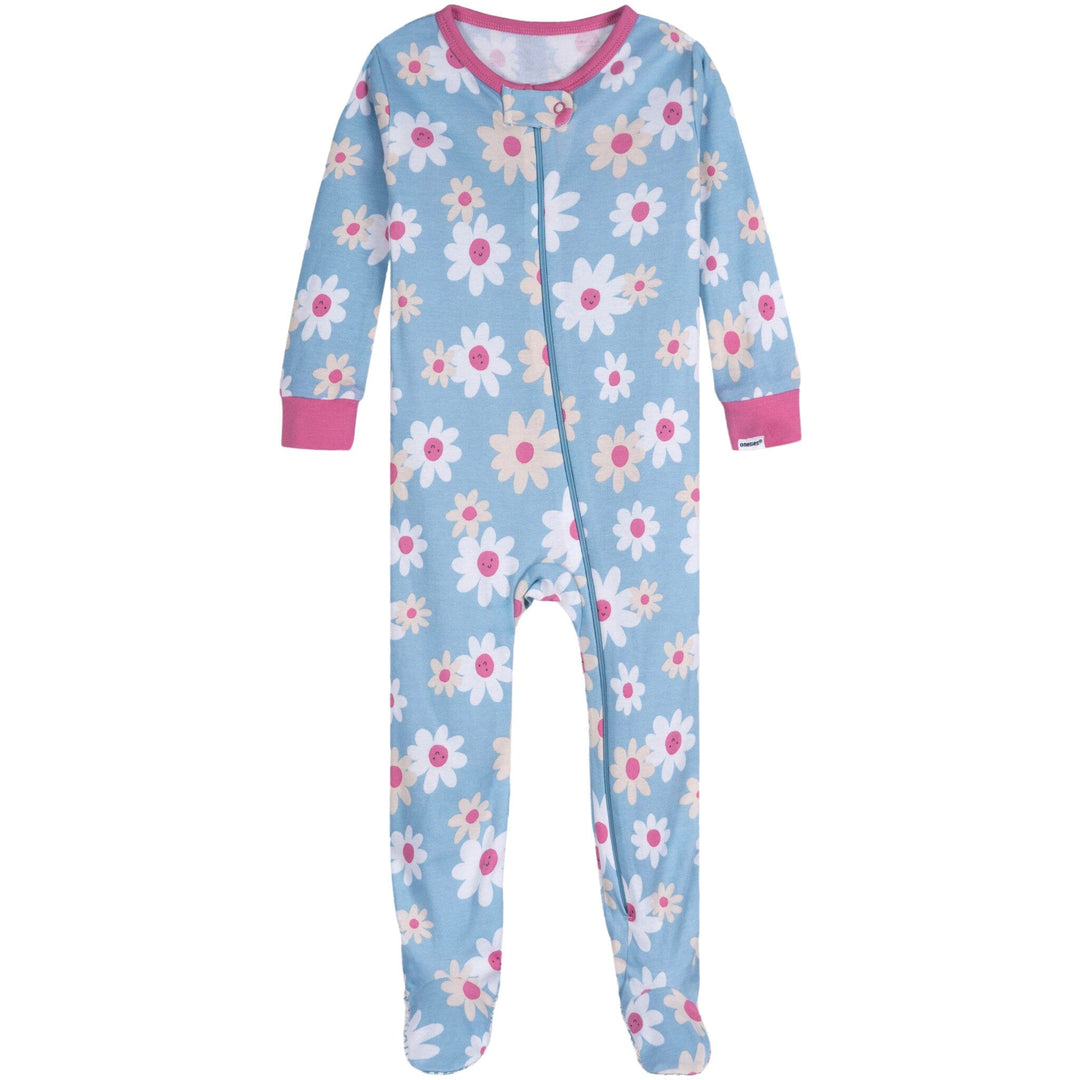 4-Pack Baby Girls Pears Snug Fit Footed Pajamas