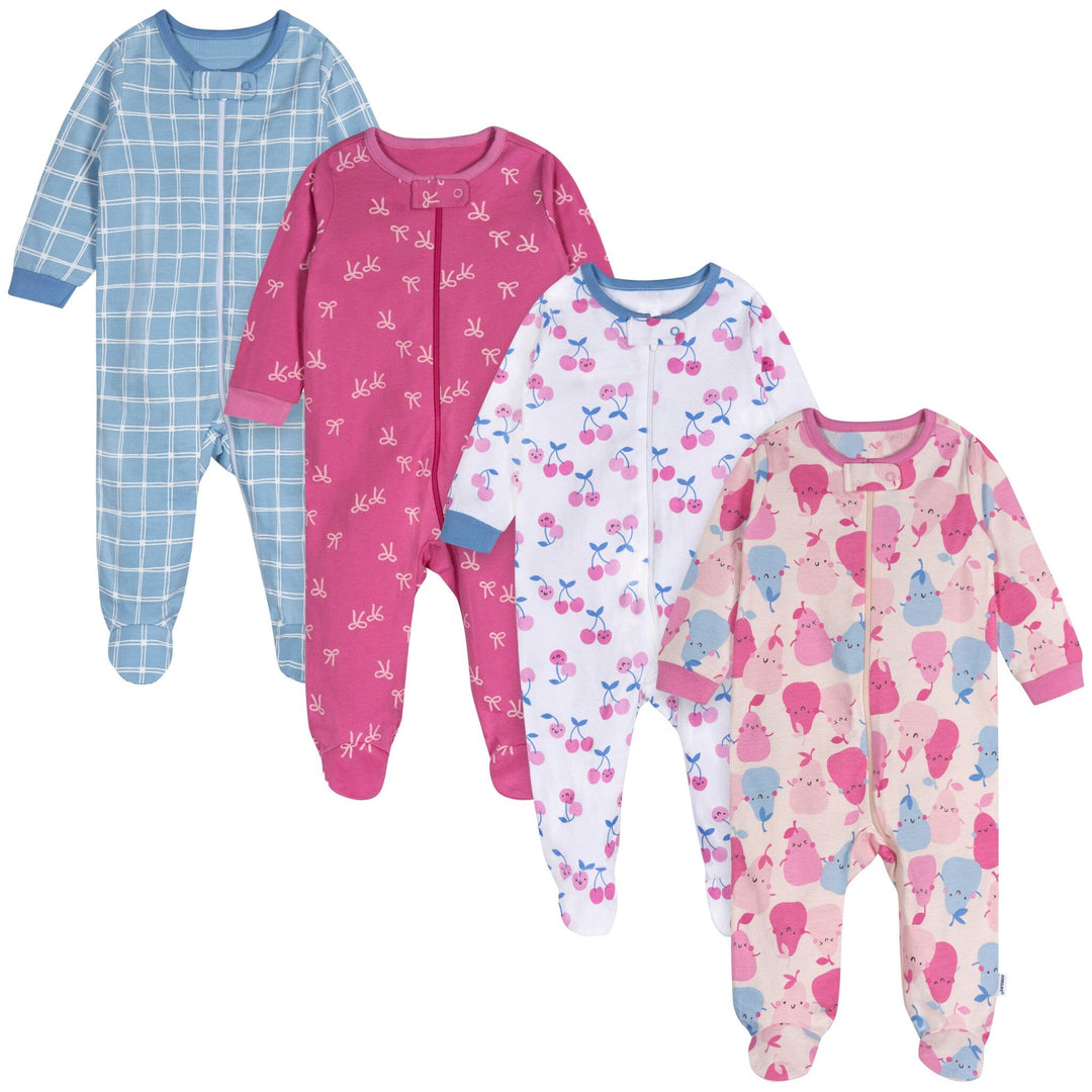 4-Pack Baby Girls Pear-Y Sweet Sleep 'N Plays