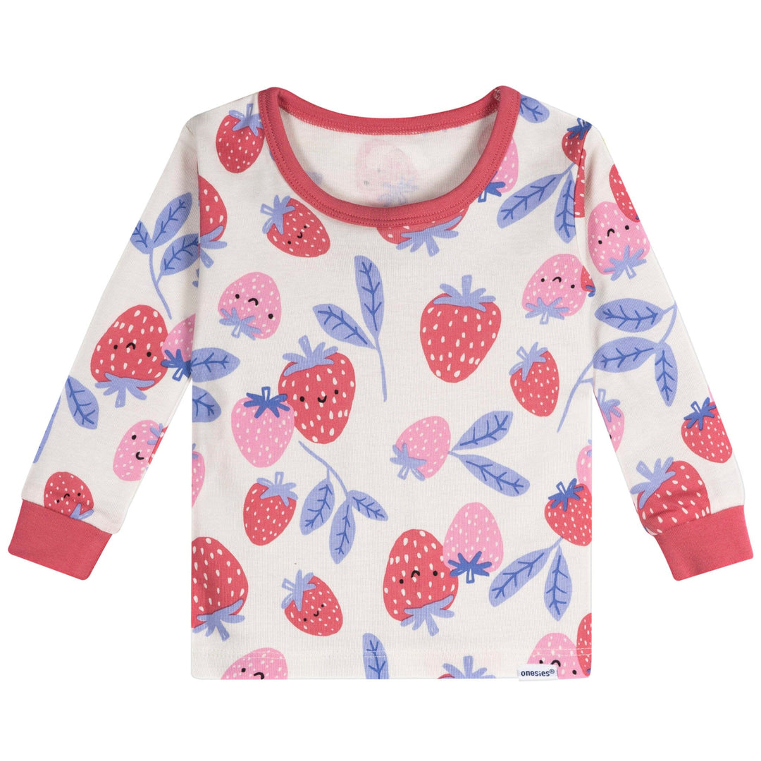 4-Piece Baby Girls Berries Pajamas Sets