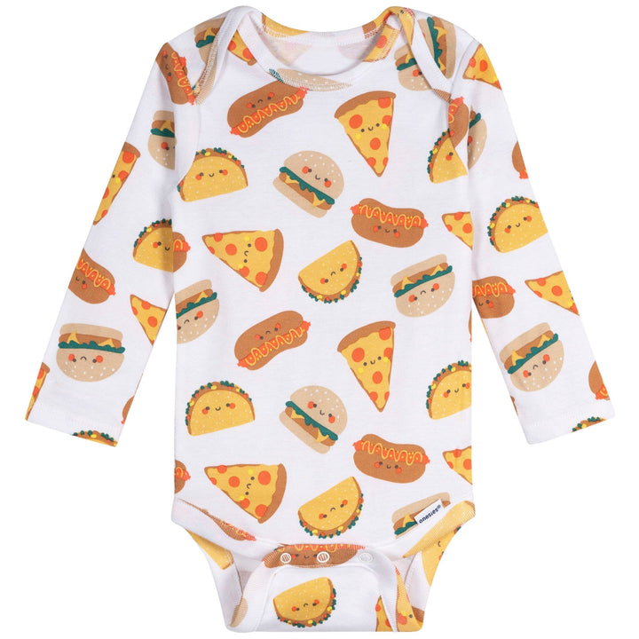 6-Pack Baby Boys Food Long Sleeve Onesies® Bodysuits