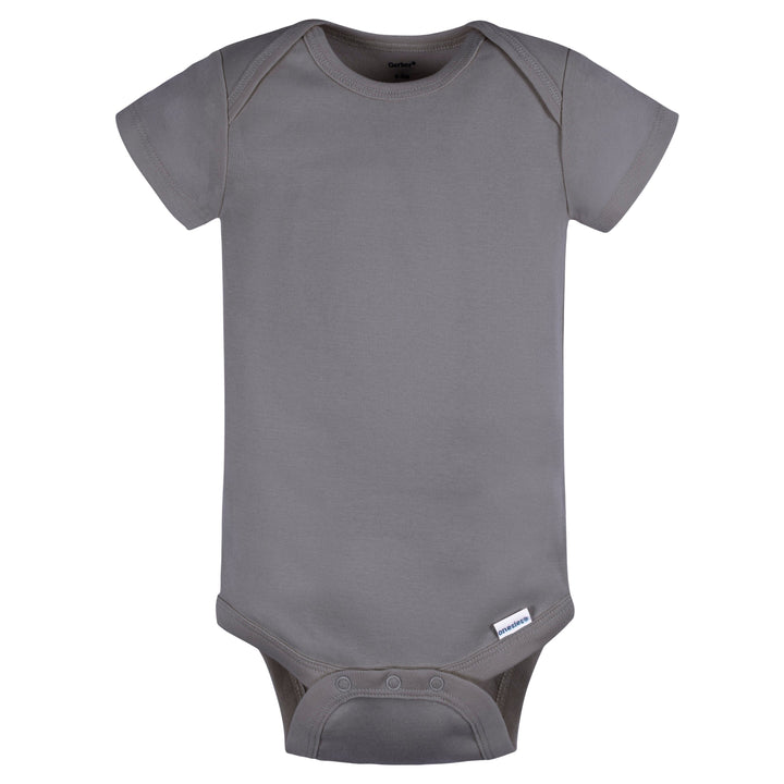 5-Pack Baby Neutral Grey/ Lt Grey Heather Short Sleeve Onesies® Bodysuits