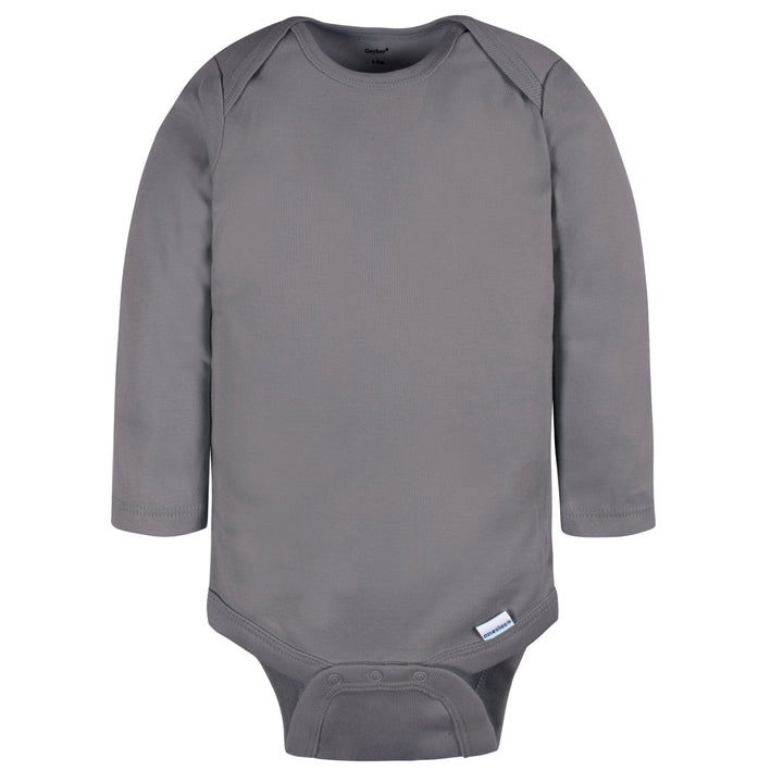 4-Pack Baby Neutral Grey/ Grey Heather Long Sleeve Onesies® Bodysuits