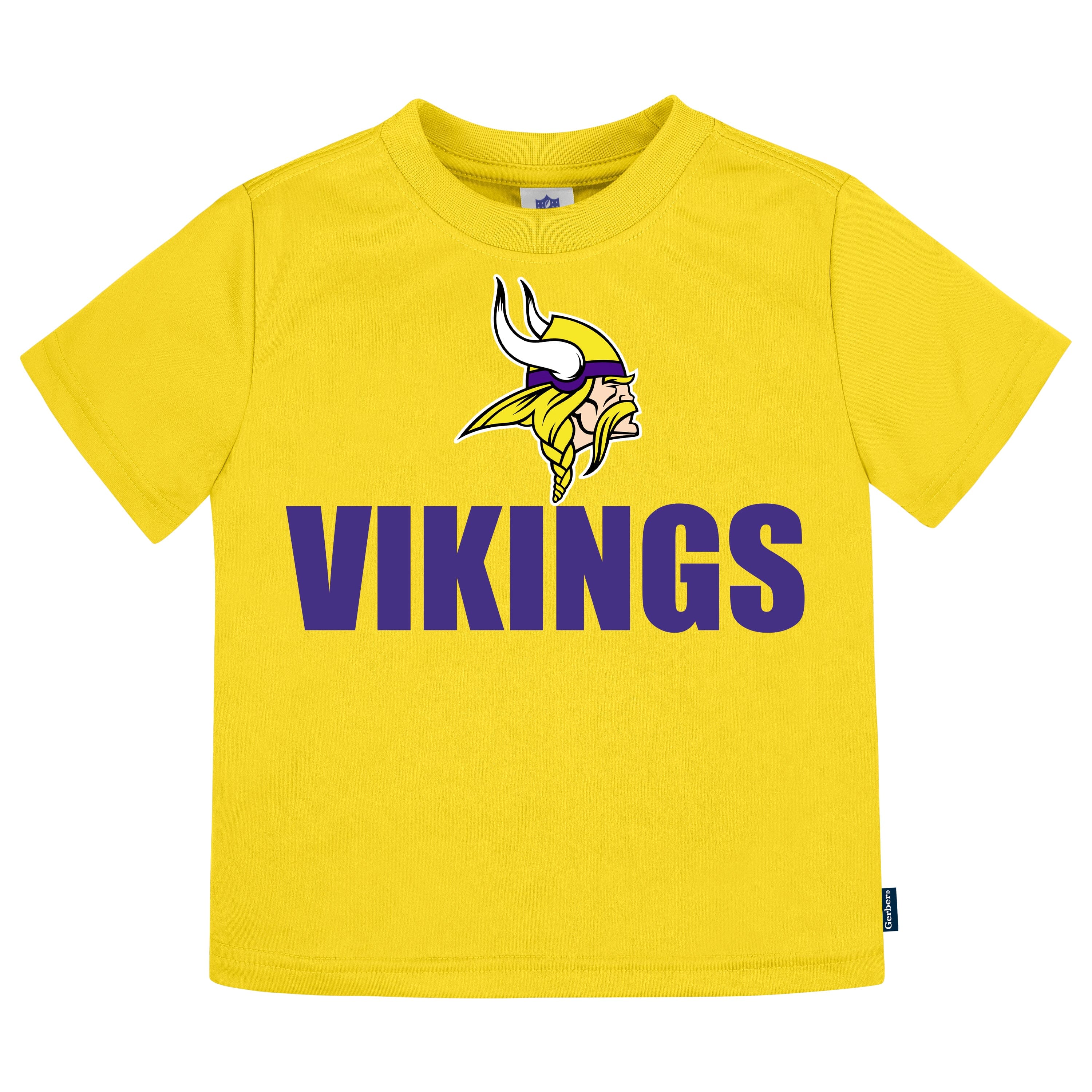 Gerber 3 Pack Baby Toddler Boys Vikings Short Sleeve Shirts