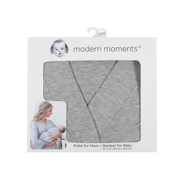 2-Piece Mommy & Me Gray Robe & Swaddle Set