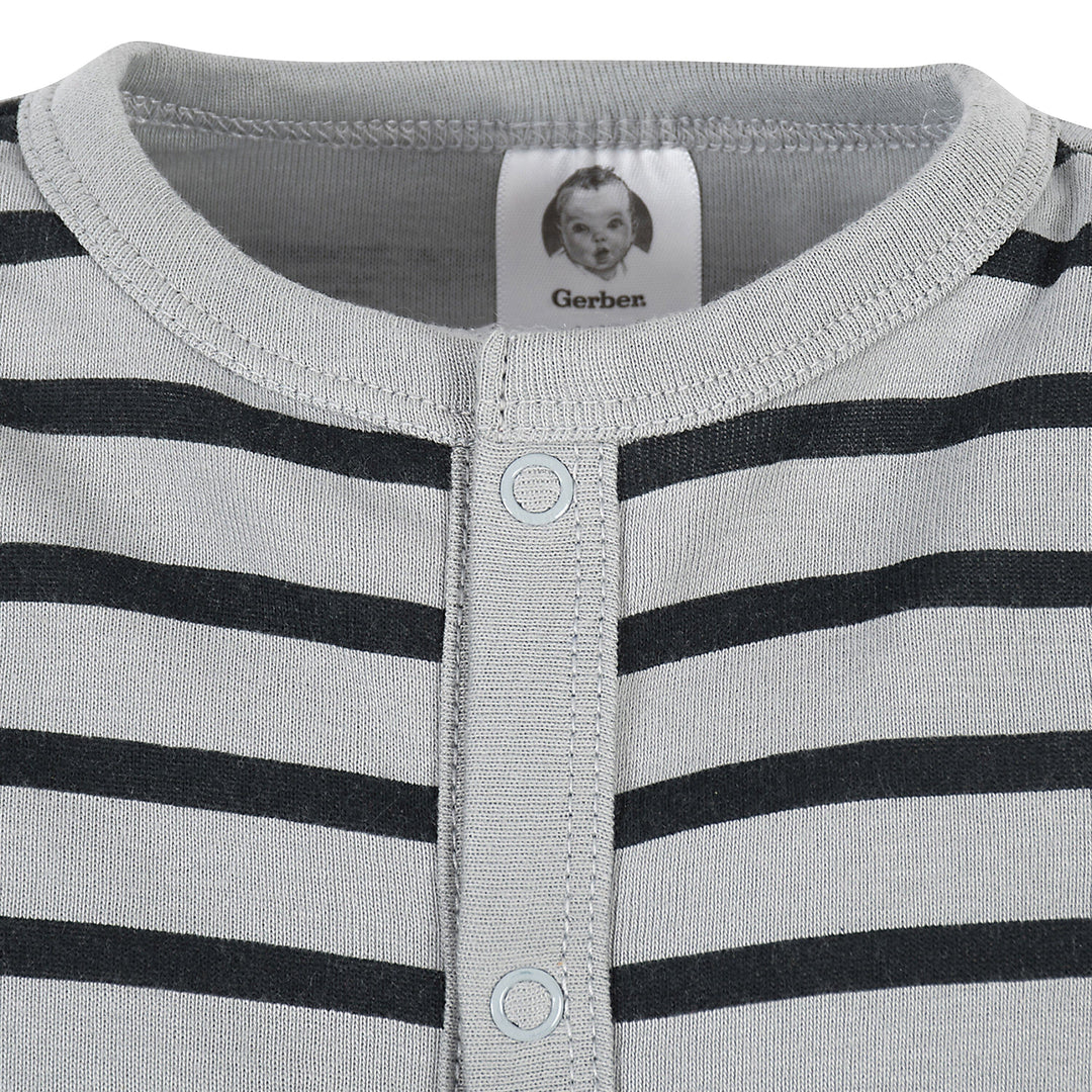 Baby Boys Stripe Organic Coveralls