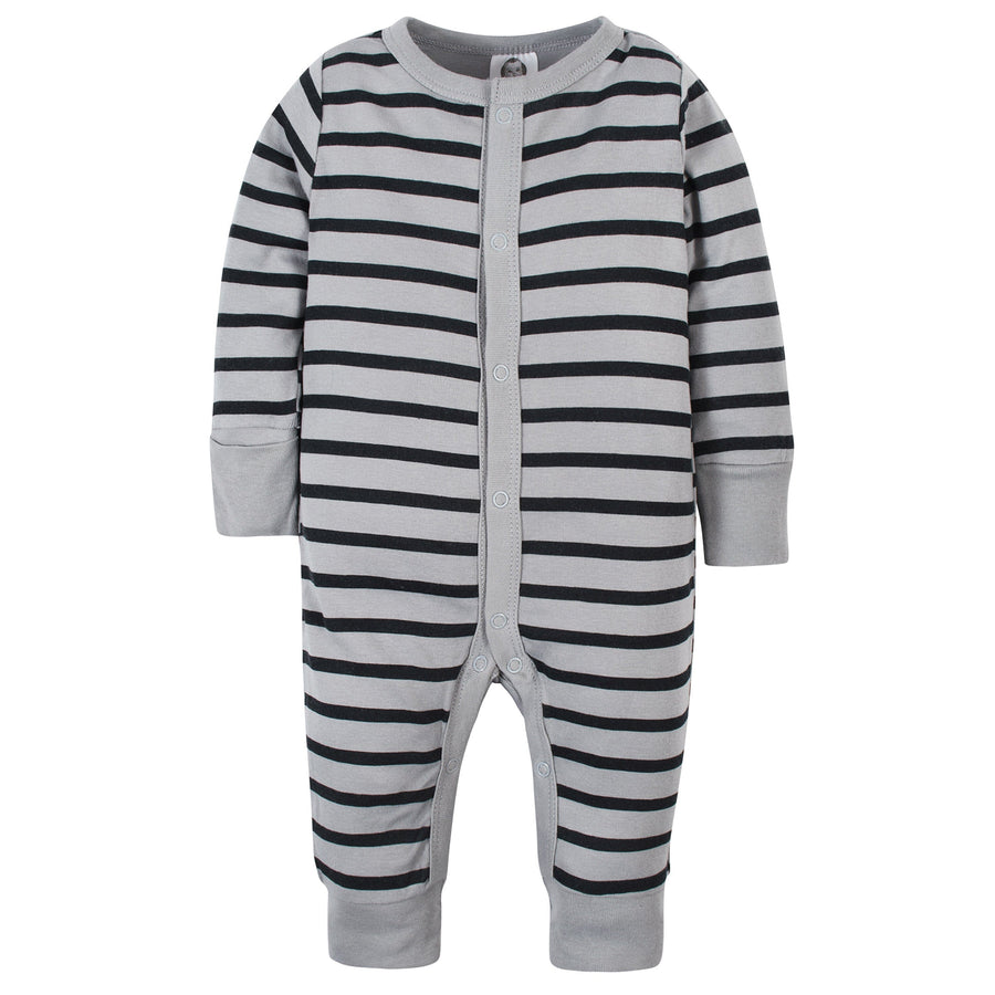 Baby Boys Stripe Organic Coveralls