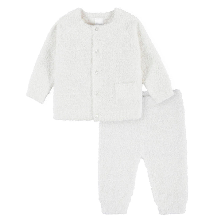 2-Piece Baby Neutral Ivory Knit Top & Pants Set