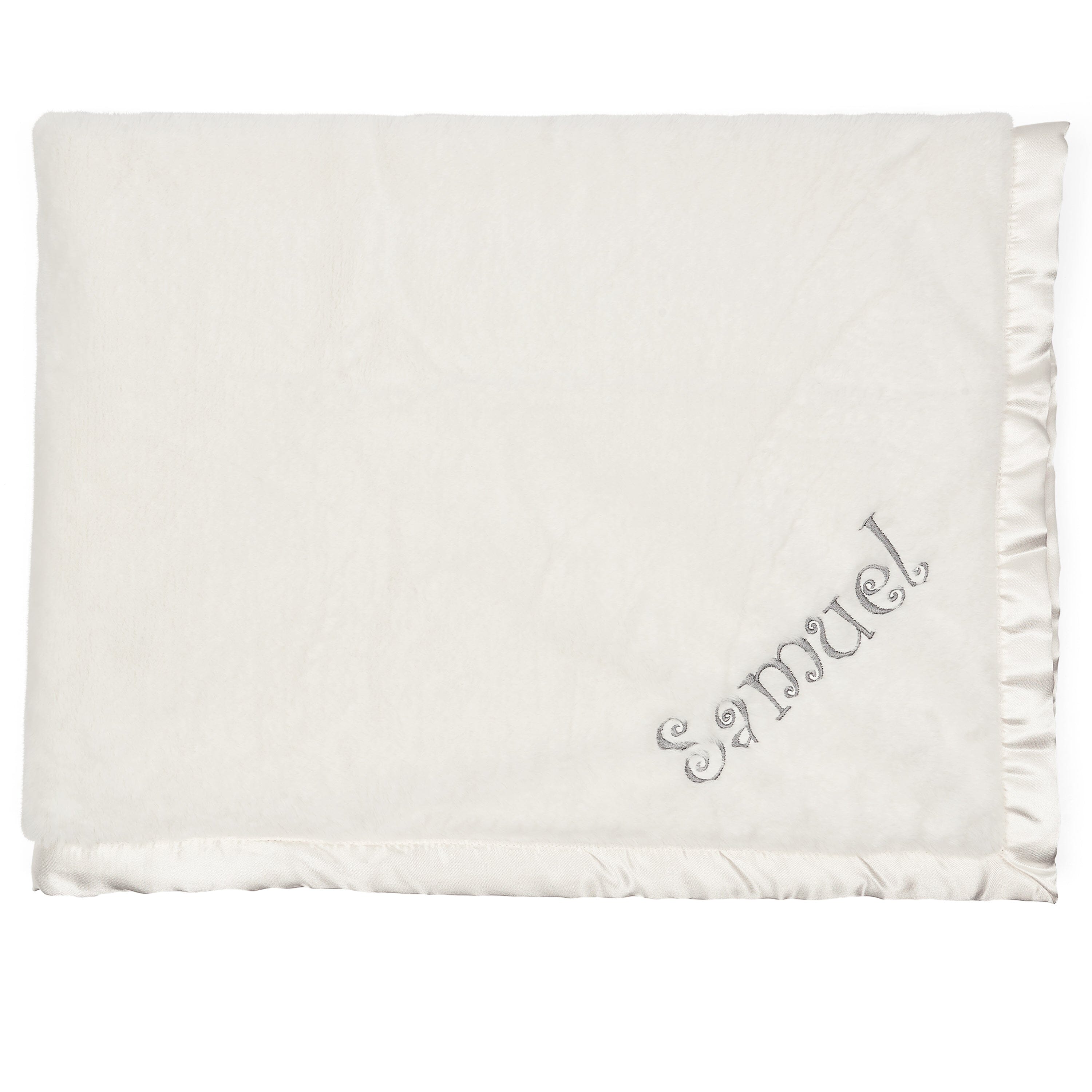 Embroidered Neutral Ivory Plush Blanket Gerber Childrenswear