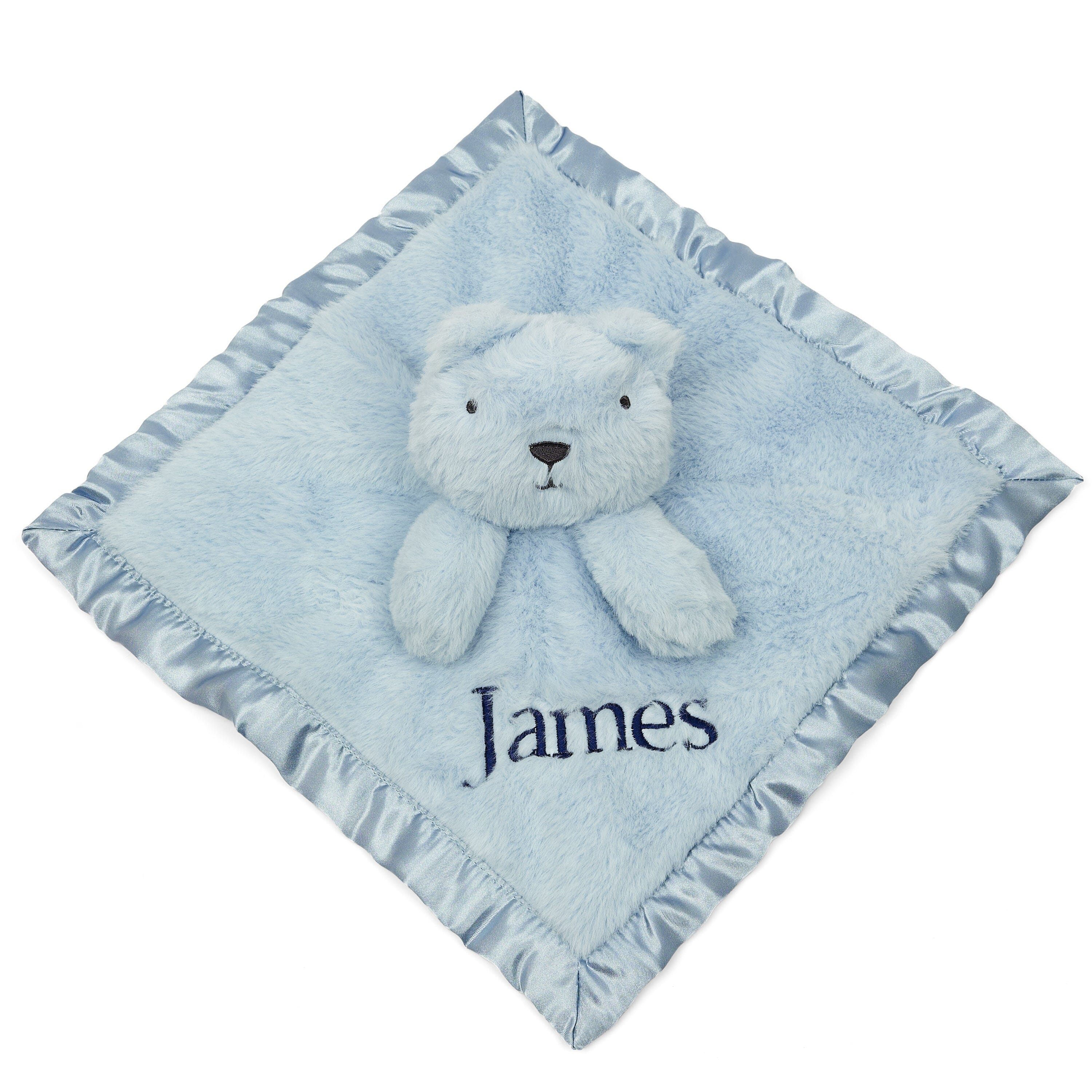 White Cotton Baby Afghan Blanket with Bear on Moon Embroidery and outlets Personalized