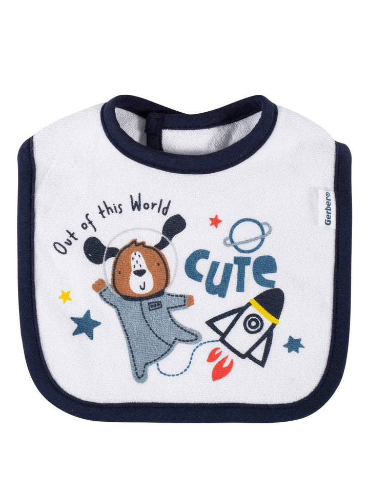 3-Pack Baby Boys Space Terry Bibs