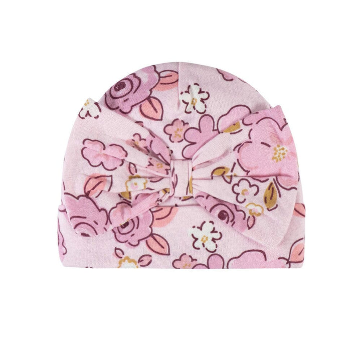 3-Pack Baby Girls Floral Princess Caps