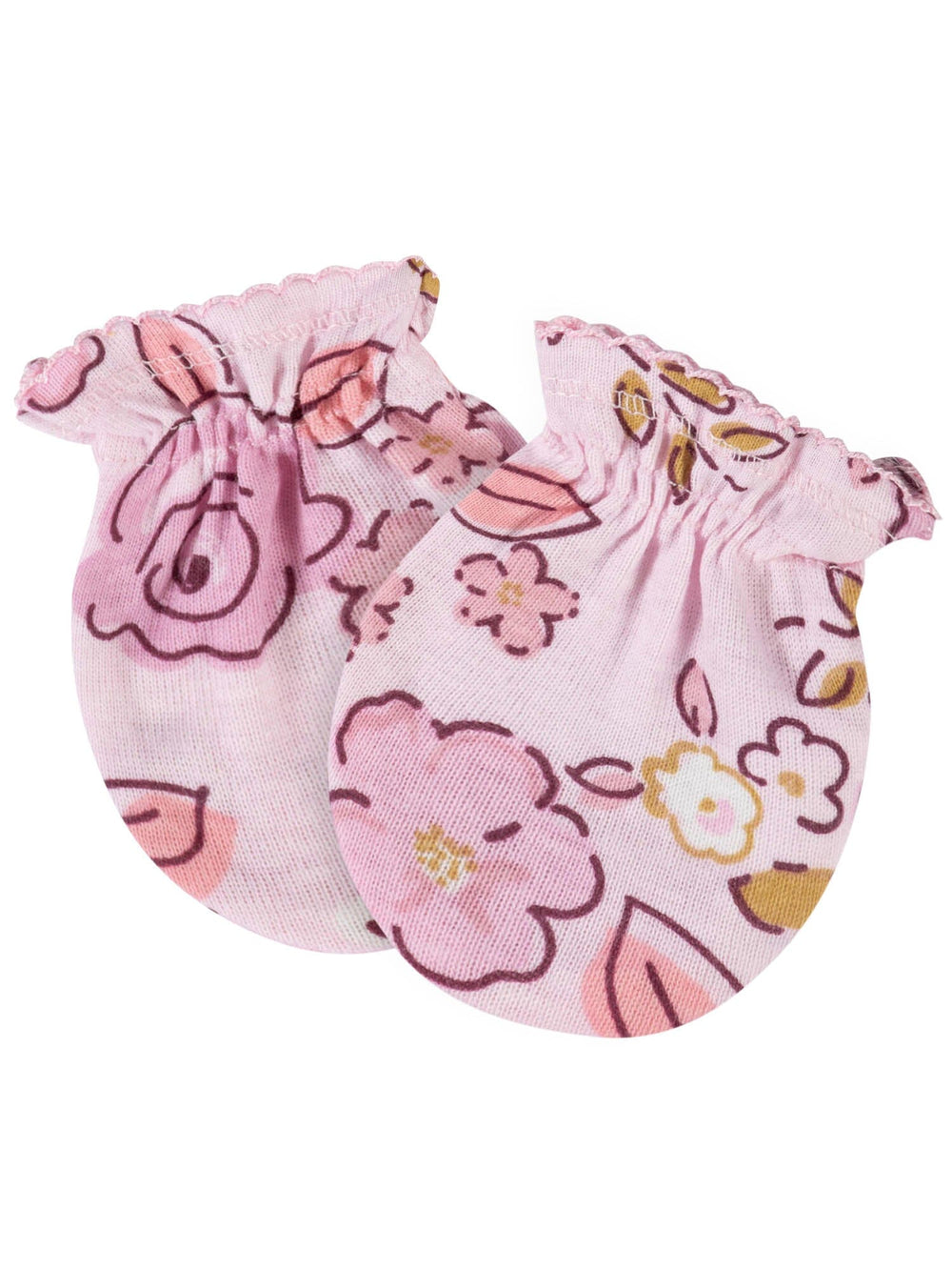 4-Pack Baby Girls Floral Princess No Scratch Mittens