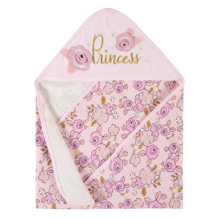 14-Piece Baby Neutral Princess Hooded Bath Towel & Washcloths Set