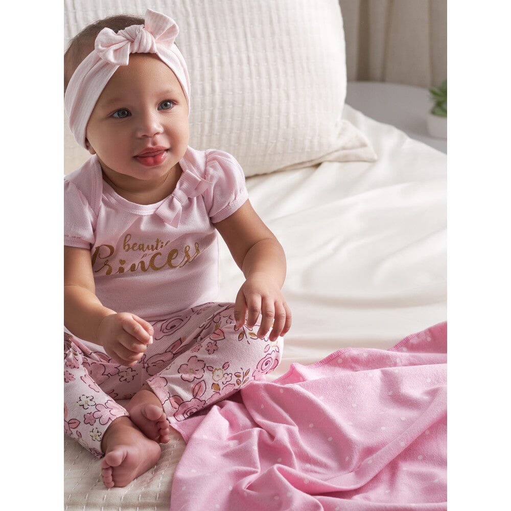 4-Pack Baby Girls Princess Flannel Receiving Blankets