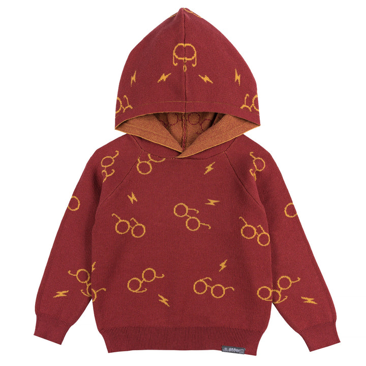 Infant and Toddler Neutral Red Glasses Hoodie