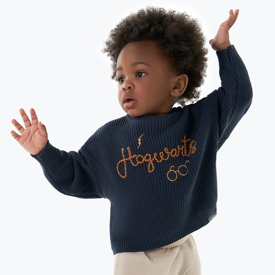 Infant and Toddler Neutral Navy Sweater