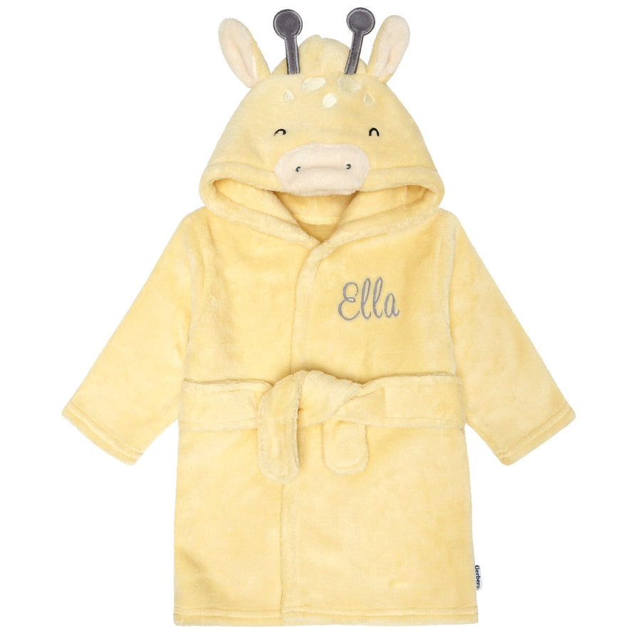 Embroidered Baby Neutral Giraffe Robe