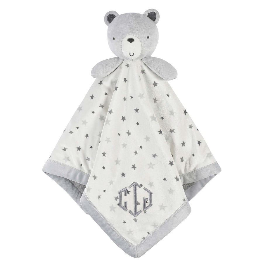 Embroidered Baby Boys Bear & Stars Oversized Security Blanket