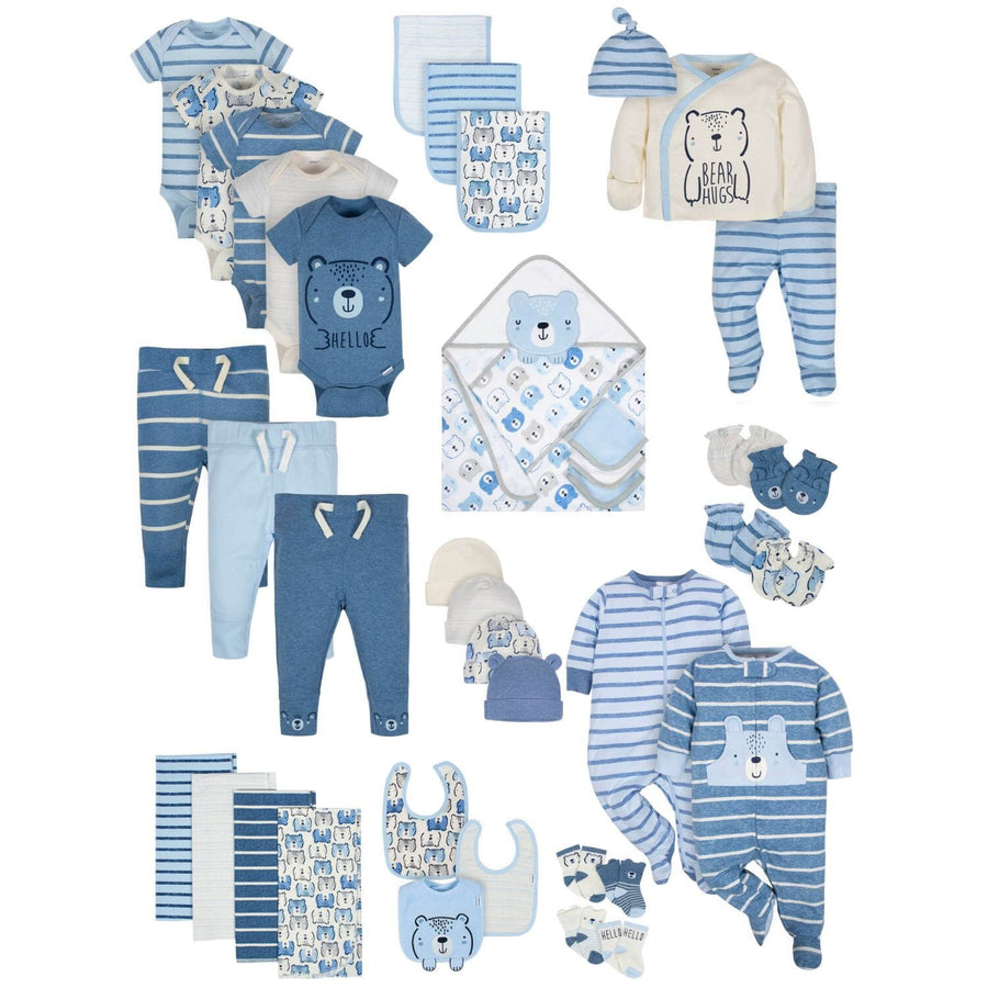 Baby Boys' 39-Piece Organic Teddy Gift Set