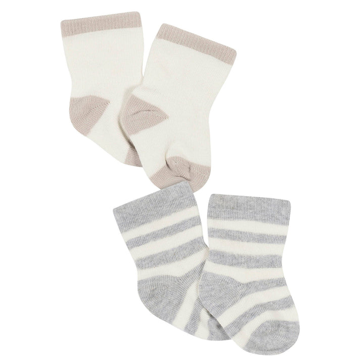 6-Piece Baby Neutral Silver Cloud/Grey Heather Wiggle Proof® Socks