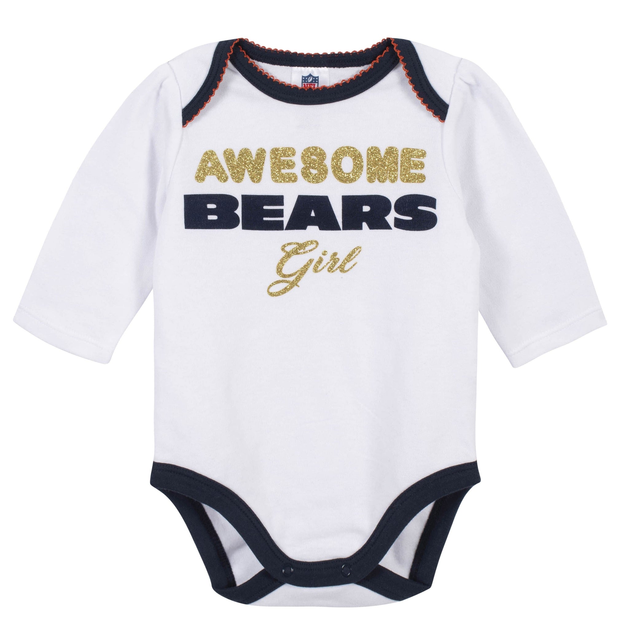 Baby Boys NFL Chicago Bears Gray Long Sleeve One Piece Size 3-6