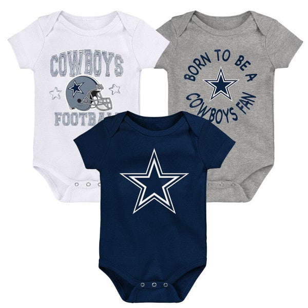 NFL Dallas Cowboys Baby Girls' 3pk Onesies - 6-9M