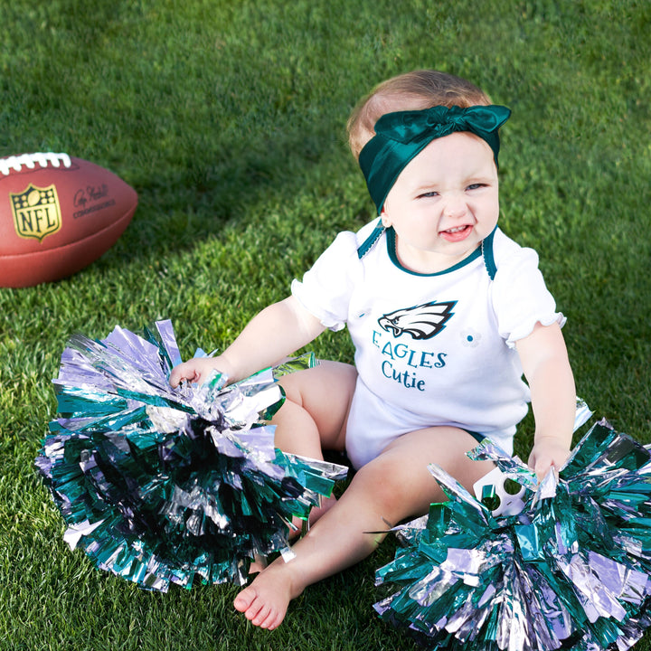 Baby Girls Philadelphia Eagles Short Sleeve Bodysuit, 3-pack-Gerber Childrenswear