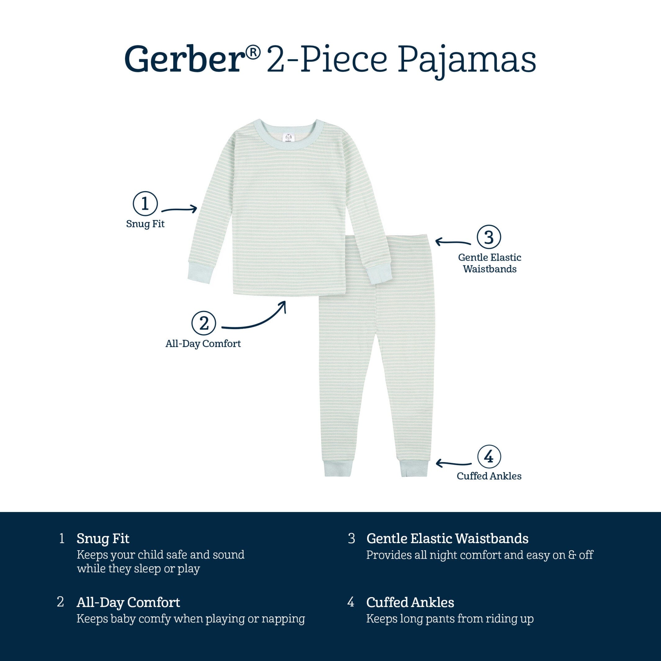 2-Piece Infant & Toddler Boys Stripe Snug Fit Pajama Set – Gerber