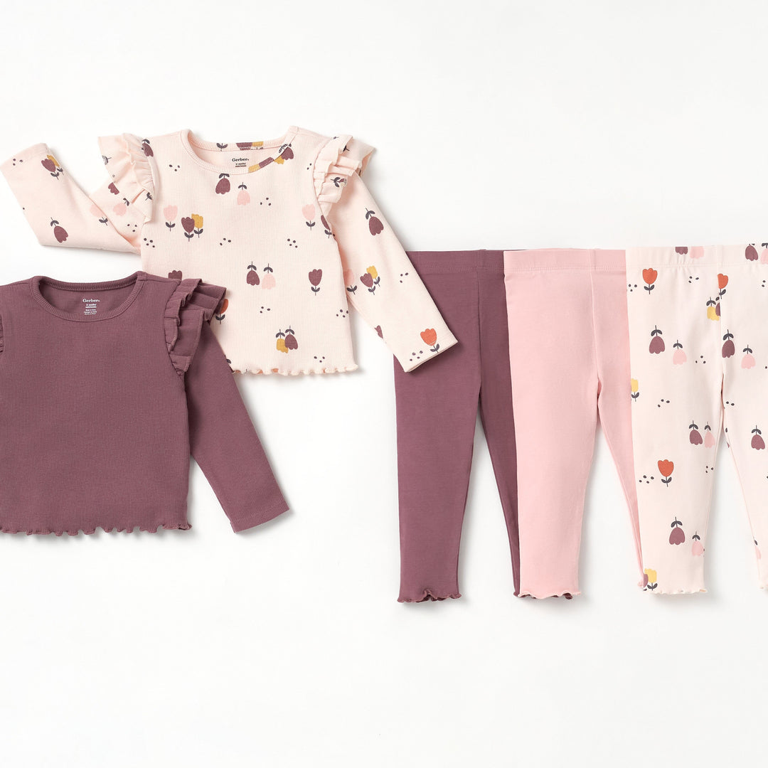 3-Pack Infant & Toddler Girls Mint Floral Leggings hi