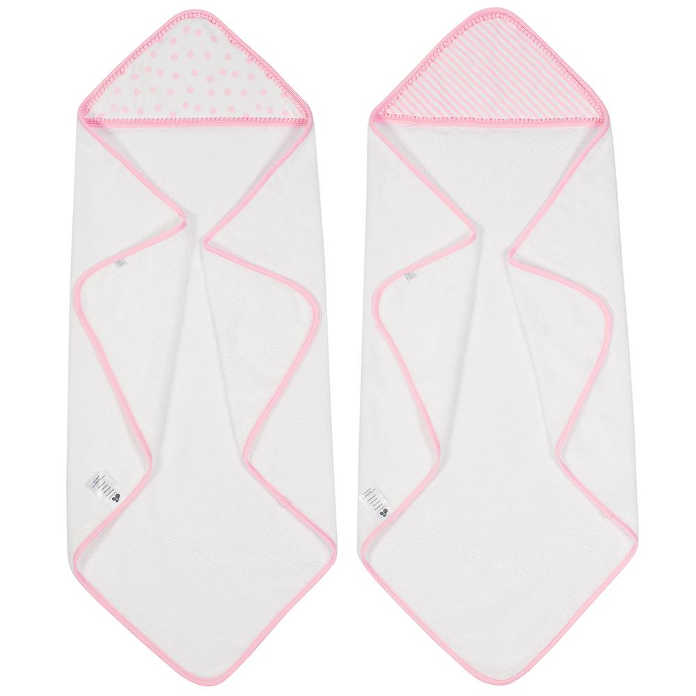 Embroidered 2-Pack Baby Girls Stripes & Dots Hooded Towels – Gerber ...