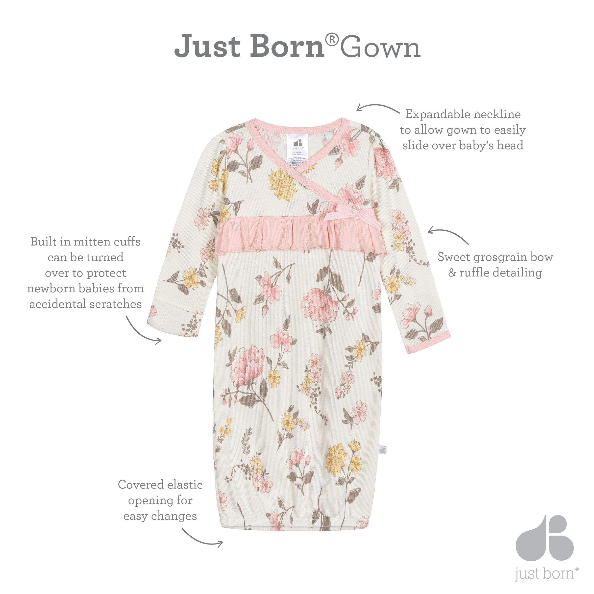 Harrison Newborn Gown │ Baby Beau & Belle – Baby Beau and Belle