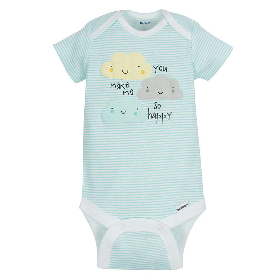 Baby Boy & Girl Short Sleeve Onesies® Brand Bodysuits - Clouds | Gerber ...