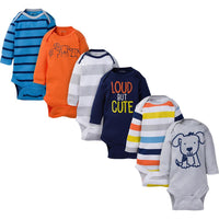 6-Pack Baby Boy Puppy Long Sleeve Onesies® Brand Bodysuits – Gerber ...