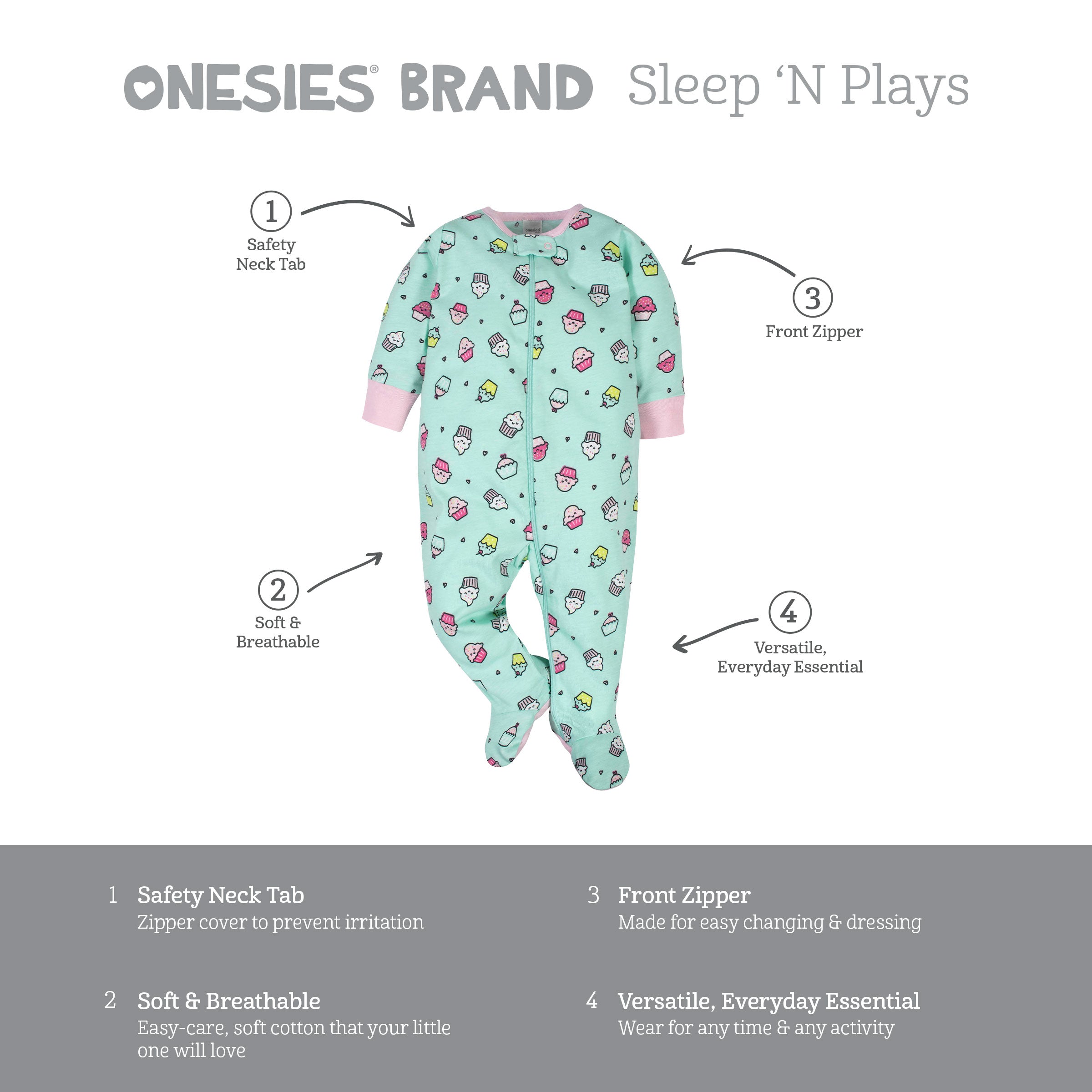 Baby girl zipper discount onesies