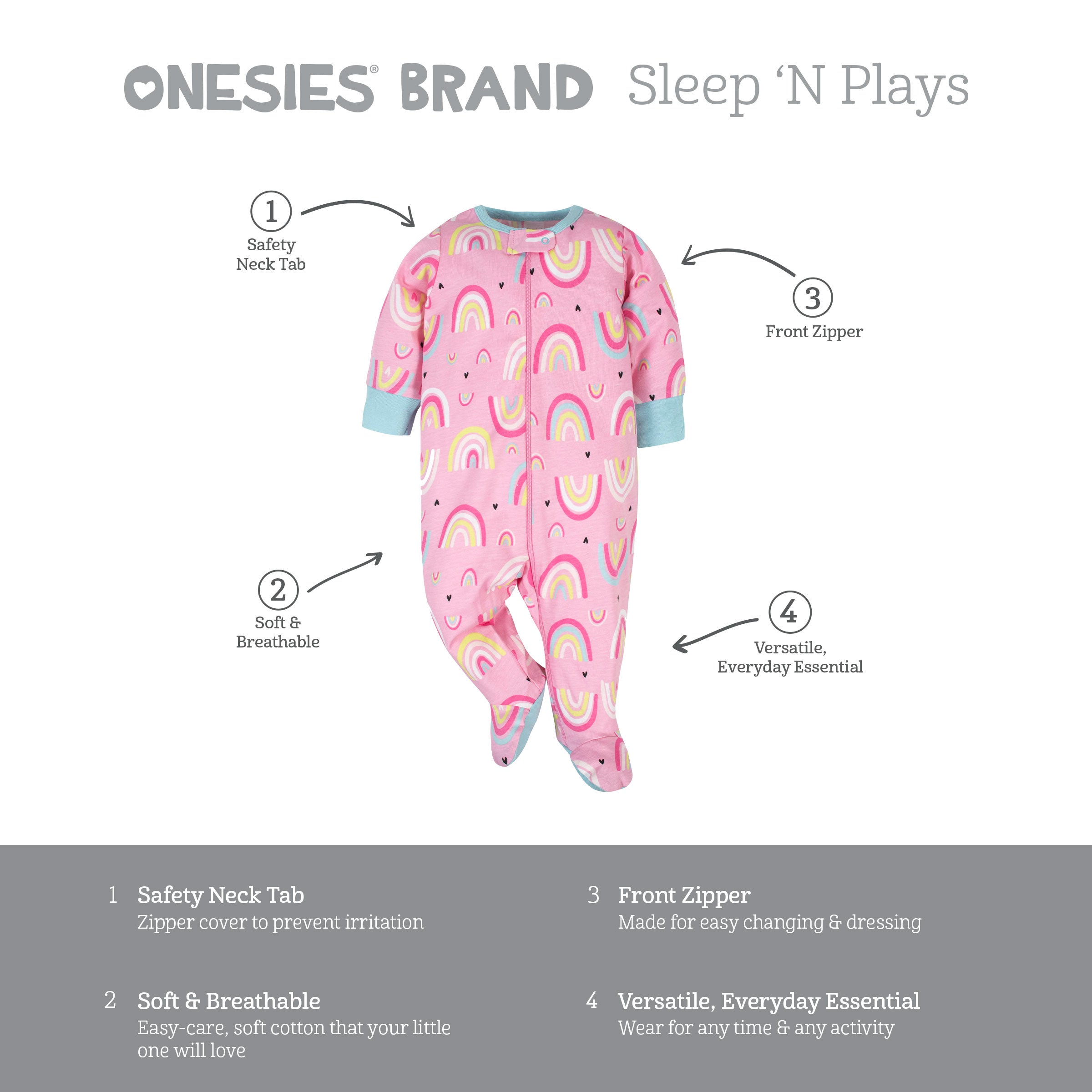 Zipper onesies baby discount girl