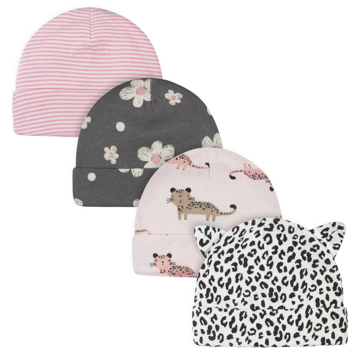 18-Piece Baby Girls Leopard Onesies® Bodysuit, Mitten, Cap, & Sock Set-Gerber Childrenswear