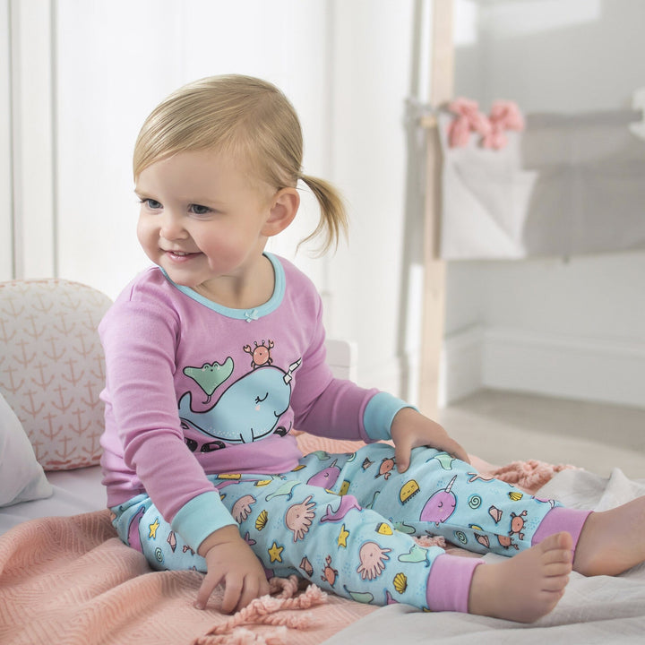 4-Piece Girls Narwhal Snug Fit Cotton Pajamas-Gerber Childrenswear