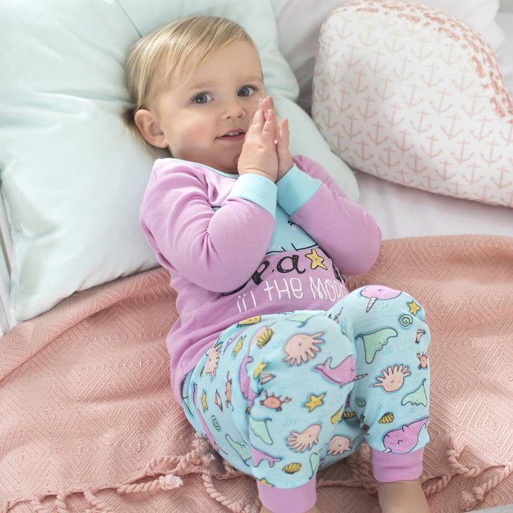 4-Piece Girls Narwhal Snug Fit Cotton Pajamas-Gerber Childrenswear