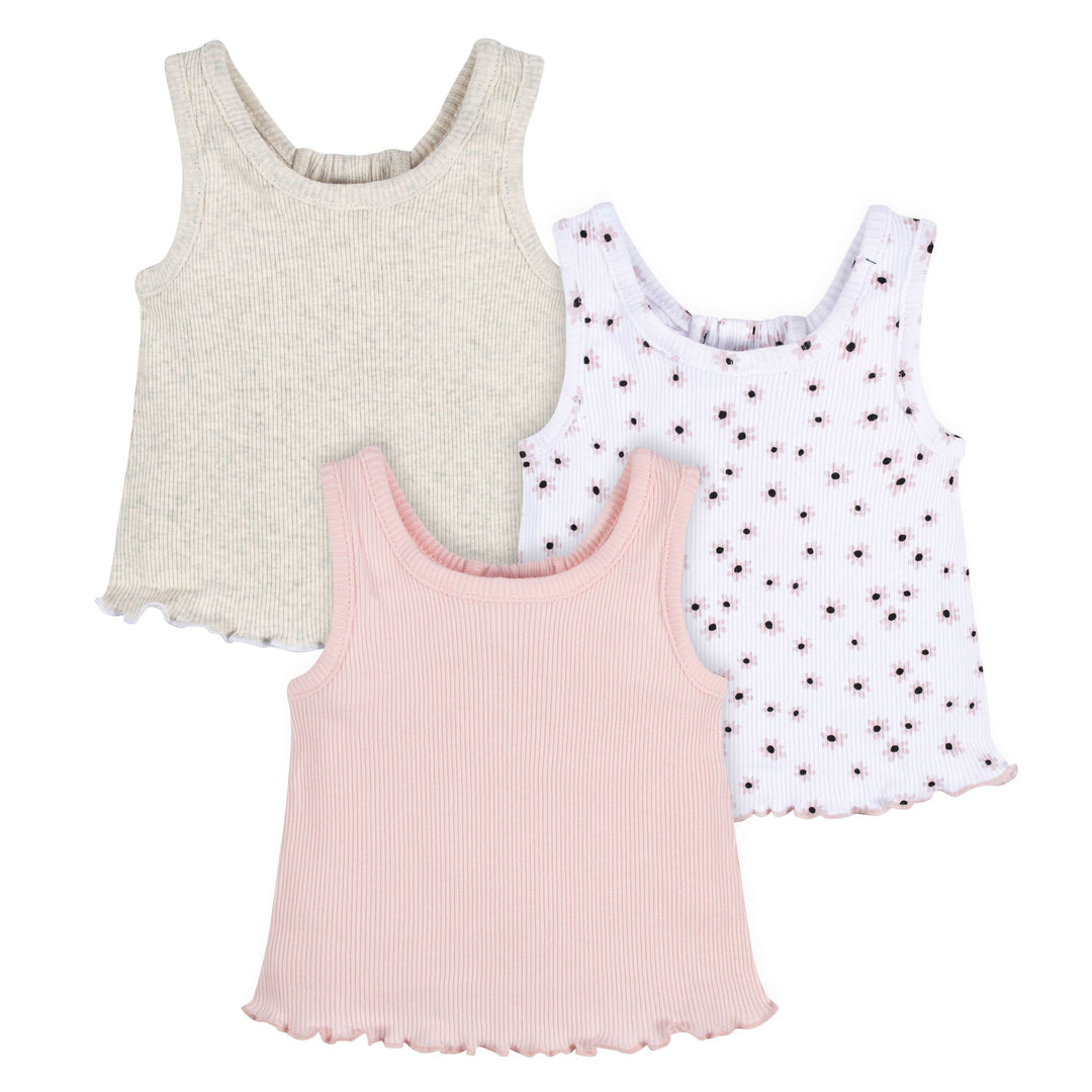 Pack Of 5 Solid Colors Baby Girls Comfortable Cotton Camisoles