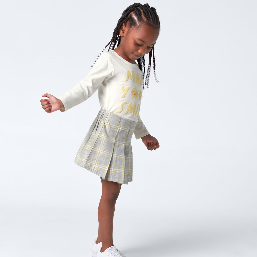 Gerber Toddler 2-Piece Long-Sleeve Tee & Pleated Skirt Set