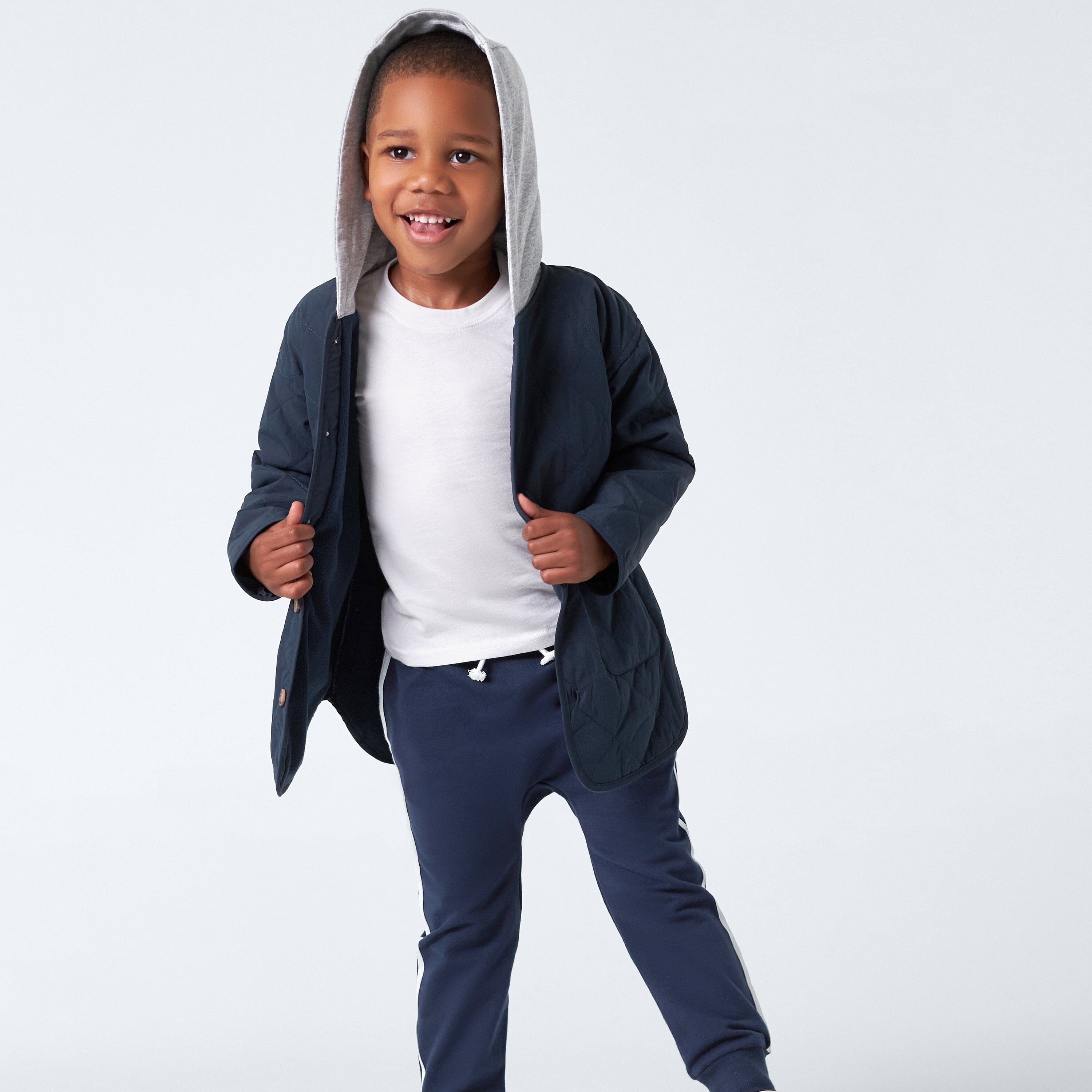 Childrens navy outlet quilted jacket