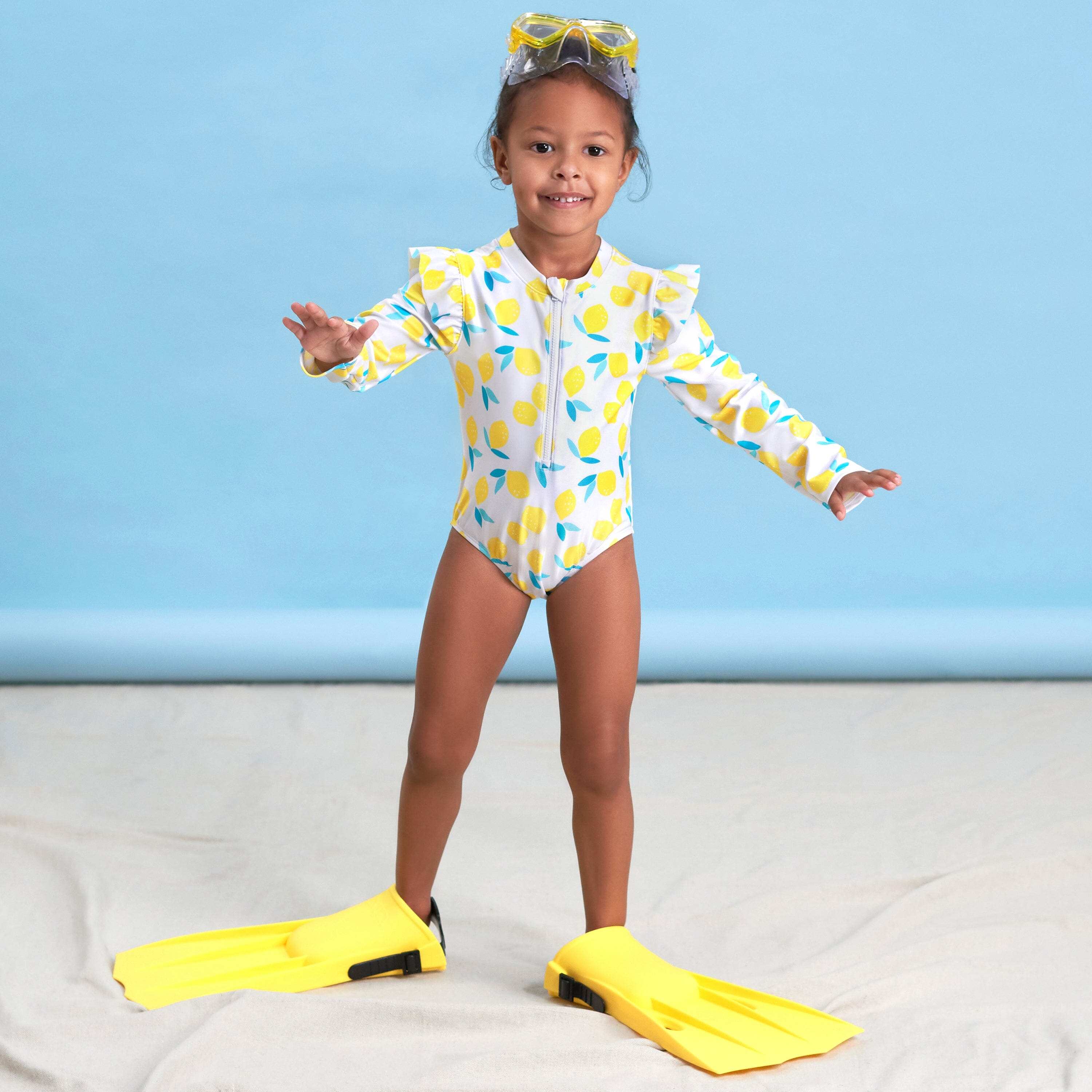 Baby Toddler Girls UPF 50 Lemon Squeeze Rash Guard Gerber